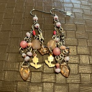 Pink pierced earrings